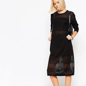 ASOS Sheer Striped Midi Dress
